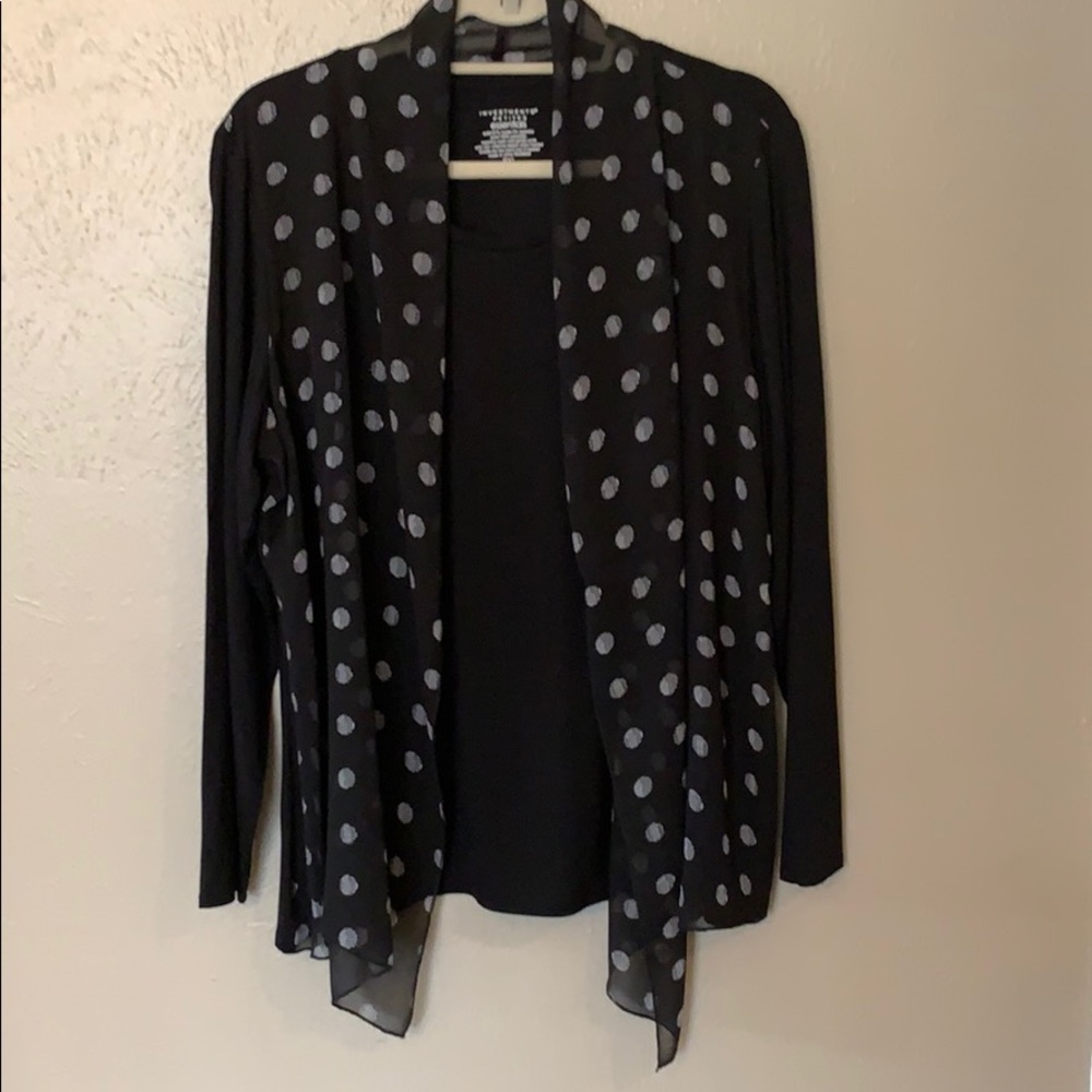 Petite Long sleeve Blouse with layering vest